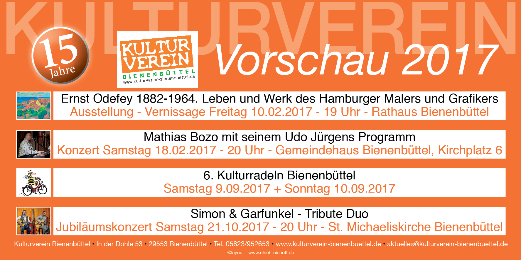 15 Jahre Kulturverein – Vorschau 2017